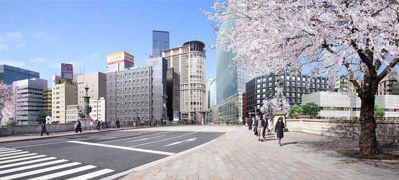 首都高地下化後の日本橋イメージ図（中央通り）