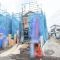【神奈川県/相模原市中央区淵野辺本町】中央区淵野辺本町3丁目新築戸建て4号棟（全5棟） 建築中の外観：4号棟：写真中央（全5棟）