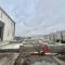 【神奈川県/横浜市鶴見区上の宮】横浜市鶴見区上の宮2丁目　新築戸建1号棟 建築中の外観：全２区画、右側