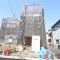 【東京都/荒川区町屋】町屋6期　1号棟 建築中の外観：全2区画、全2棟現場、1号棟　写真中央