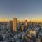 【東京都/中央区勝どき】パークタワー勝どきミッド 眺望：バルコニーからの撮影（夕景）（ズームなし）