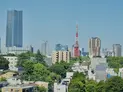 【東京都/渋谷区広尾1丁目】広尾マンション 眺望:LDKから東京タワーを望む(昼景・ズームなし)