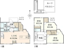【千葉県/流山市市野谷】流山市市野谷／土地 建築参考プラン