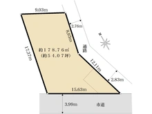 【神奈川県/茅ヶ崎市松が丘】茅ヶ崎市松が丘1丁目　土地 区画図