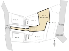 【神奈川県/鎌倉市極楽寺】鎌倉市極楽寺1丁目　NO2／全6区画 区画図