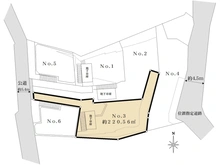 【神奈川県/鎌倉市極楽寺】鎌倉市極楽寺1丁目　NO3／全6区画 区画図