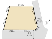【東京都/世田谷区宇奈根】世田谷区宇奈根1丁目　土地 区画図