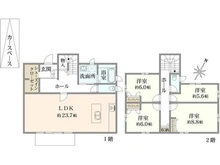 【兵庫県/川西市清和台東】川西市清和台東二丁目　売土地 建築参考プラン：建物本体価格：4280万円(税込)
建物面積：1Ｆ69.55m2／2Ｆ58.05m2／延床面積127.6m2