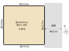 【大阪府/高槻市東上牧】高槻市東上牧3丁目　古家付売地 区画図