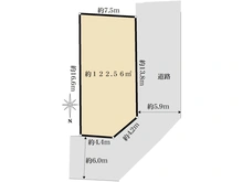 【京都府/京都市左京区一乗寺中ノ田町】京都市左京区一乗寺中ノ田町　建築条件付き売地 区画図