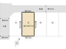 【埼玉県/さいたま市岩槻区仲町】さいたま市岩槻区仲町2丁目土地　2区画 区画図