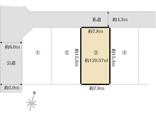 【埼玉県/さいたま市岩槻区仲町】さいたま市岩槻区仲町2丁目土地　3区画 区画図