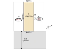 【千葉県/松戸市常盤平西窪町】松戸市常盤平西窪町／B区画 区画図