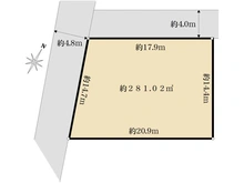 【千葉県/松戸市小金原】松戸市小金原4丁目／土地 区画図