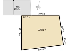 【千葉県/船橋市北本町】船橋市北本町二丁目　古屋付土地 区画図