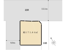 【千葉県/我孫子市つくし野】我孫子市つくし野2丁目　古家付土地 区画図