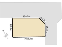 【東京都/青梅市河辺町】青梅市河辺町7丁目　古屋付き売地 区画図