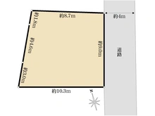 【埼玉県/川口市大字東本郷】川口市大字東本郷　売地 区画図