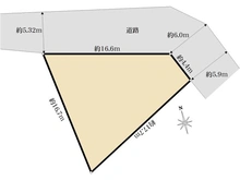 【神奈川県/横浜市神奈川区三ツ沢中町】神奈川区三ツ沢中町　古家付き売地 区画図