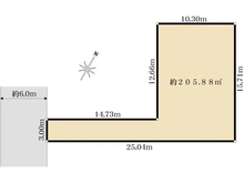 【神奈川県/藤沢市石川】藤沢市石川5丁目　古家付土地 区画図