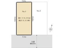 【神奈川県/藤沢市辻堂東海岸】藤沢市辻堂東海岸3丁目 売地 No.1/全2区画 区画図