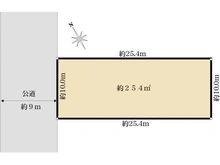 【埼玉県/越谷市東柳田町】埼玉県越谷市東柳田町　建物付き売地 区画図