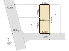 【東京都/調布市多摩川】調布市多摩川6丁目　3区画 区画図