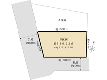 【東京都/大田区東雪谷】大田区東雪谷4丁目売地　B区画 区画図