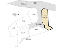 【神奈川県/鎌倉市笛田】鎌倉市笛田2丁目売地 1号地（全6区画） 区画図