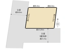 【東京都/杉並区下井草】杉並区下井草4丁目　土地 区画図
