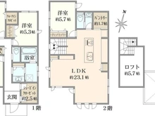 【東京都/世田谷区経堂】世田谷区経堂4丁目　土地  建築参考プラン2：１Ｆ59.51m2／２Ｆ59.51m2／延床面積119.02m2／建物参考価格5346万円（税込）