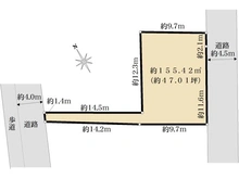 【東京都/三鷹市大沢】三鷹市大沢四丁目　古家付土地 区画図