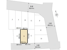 【埼玉県/川口市金山町】川口市金山町　建築条件付き土地　B区画 区画図