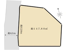 【大阪府/茨木市北春日丘】茨木市北春日丘三丁目　古家付土地 区画図