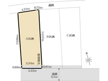 【東京都/中野区上高田】中野区上高田一丁目土地　A区画 区画図