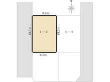 【埼玉県/所沢市大字北秋津】土地区画整理事業地(12)40街区1-3画地 区画図
