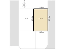 【埼玉県/所沢市大字北秋津】土地区画整理事業地(13)40街区1-4画地 区画図