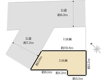【神奈川県/横浜市鶴見区下野谷町】横浜市鶴見区下野谷町 売地 2区画 区画図