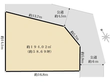 【千葉県/千葉市花見川区宮野木台】千葉市花見川区宮野木台四丁目　売地 区画図