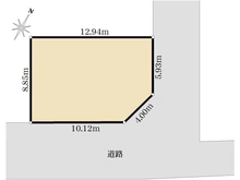 【東京都/東村山市野口町】東村山市野口町1丁目　土地 区画図