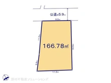 【千葉県/柏市中新宿】柏市中新宿1丁目 土地 区画図