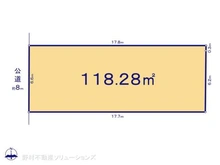 【千葉県/松戸市三矢小台】松戸市三矢小台4丁目 土地 区画図