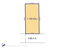 【千葉県/柏市増尾台】柏市増尾台3丁目 土地 区画図