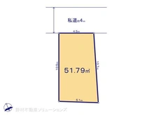 【千葉県/柏市東】柏市東1丁目 土地 区画図