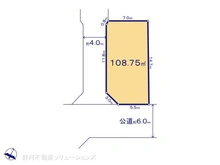 【神奈川県/大和市西鶴間】大和市西鶴間4丁目 土地 区画図