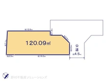 【神奈川県/藤沢市鵠沼海岸】藤沢市鵠沼海岸3丁目 土地 区画図