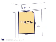 【千葉県/市川市大野町】市川市大野町4丁目 土地 区画図