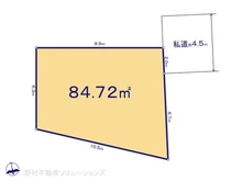 【千葉県/市川市北方町】市川市北方町4丁目 土地 区画図