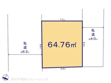 【埼玉県/所沢市大字北秋津】所沢市大字北秋津 土地 区画図