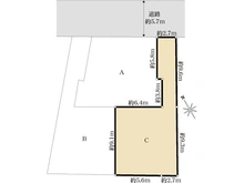 【埼玉県/さいたま市見沼区東大宮】さいたま市見沼区東大宮6丁目 C区画（建築条件付売地） 区画図